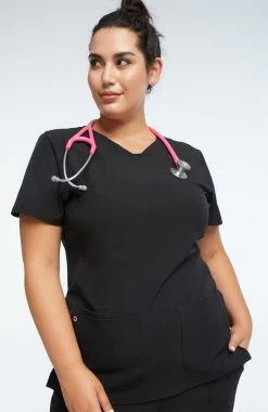 Clearance Women's Pitter-Pat V-Neck Solid Scrub Top -Medical Nurse Clothing Shop 9 ck 20710 clearance 650